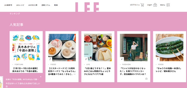 LEEで記事が人気ランキング入り