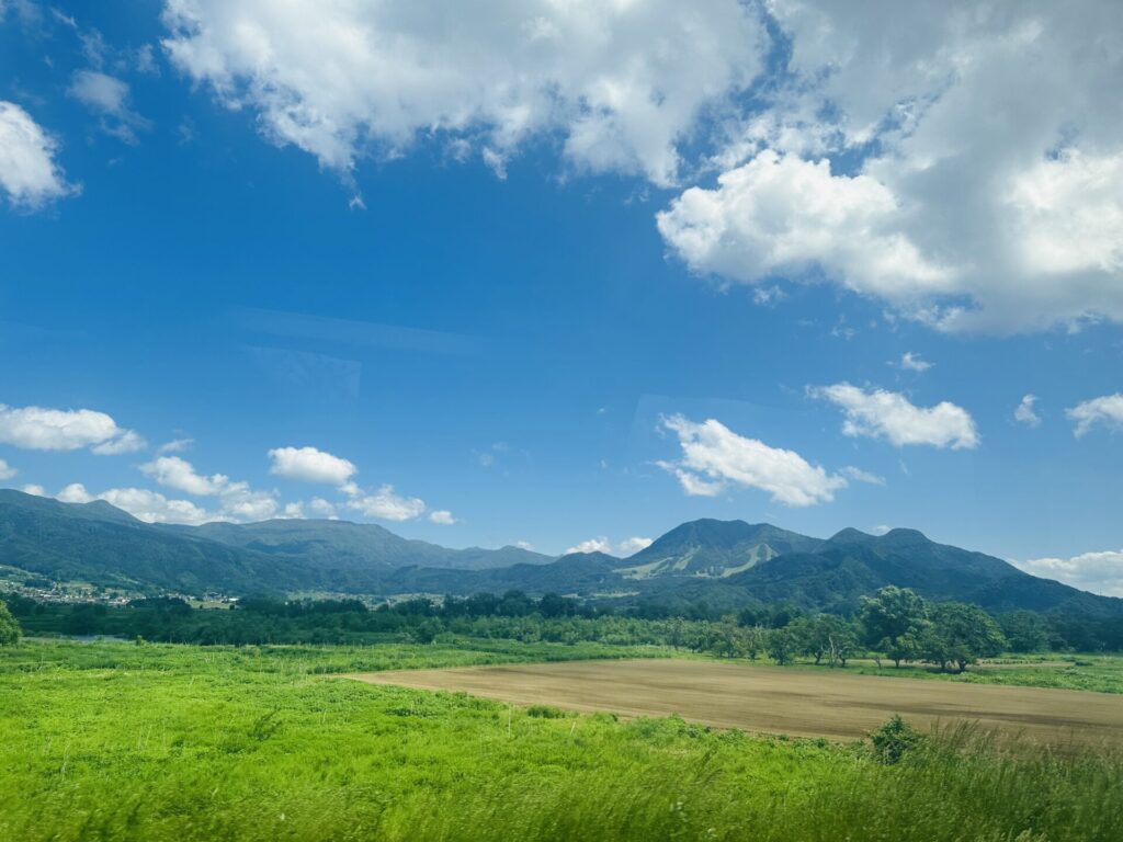 野沢温泉ライナーからの車窓風景